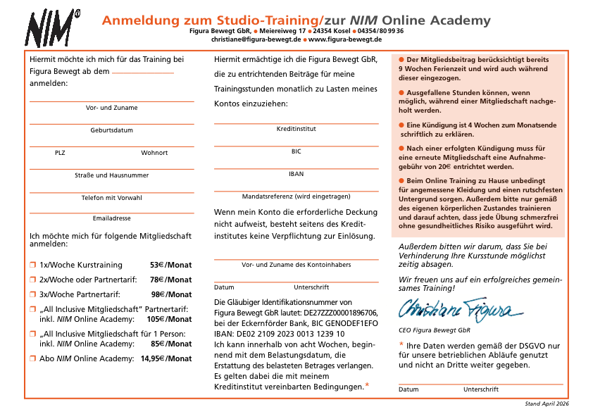Studio April 2026-Pilatesanmeldung